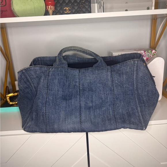 ‼️SOLD‼️Prada Denim Canapa Tote Large Preloved - Picture 3 of 16